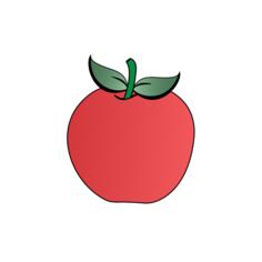 Vector clip art of two leaves apple