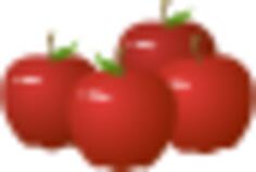 Vector illustration of four shiny apples