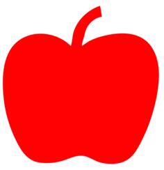 Vector image of simple red apple outline