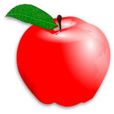 Vector drawing of light red shades apple