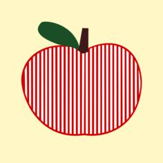 Vector clip art of striped symmetrical apple