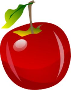Vector illustration of shiny red apple with tip