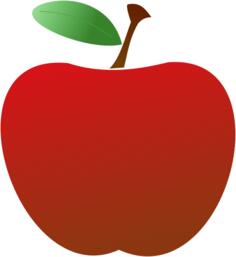 2D red apple vector drawing