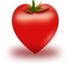 Vector illustration of heart shaped tomato