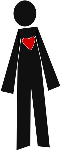 Male person with heart vector graphics