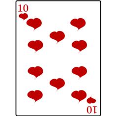 Ten of hearts playing card vector clip art