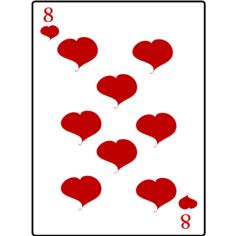 Eight of hearts playing card vector illustration