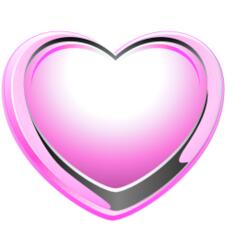 Vector image of pink and grey heart shape