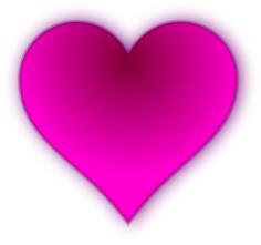Vector illustration of glowing pink shaded heart