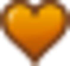 Orange heart with thick brown border vector clip art