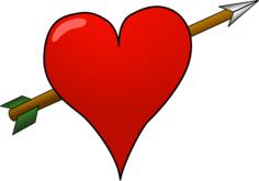 Pierced heart vector graphics