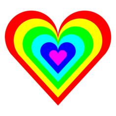 Six colored heart vector illustration