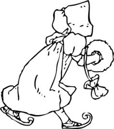 Vector illustration of skating girl outline
