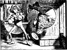 Vector graphics of fighting scene from Alice in Wonderland