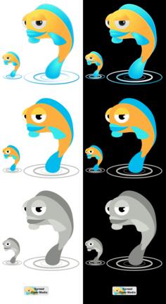 Cartoon fish characters vector clip art