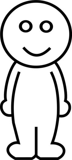 Outline vector image of comic male character