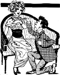 Couple talking vector clip art
