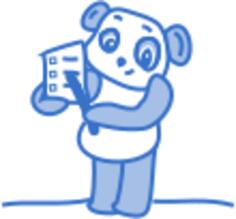 Vector illustration of Panda in pastel blue color