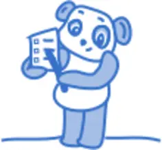 Vector illustration of Panda in pastel blue color
