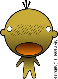 Vector drawing of big headed green boy character