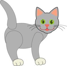 Smiling cat vector drawing