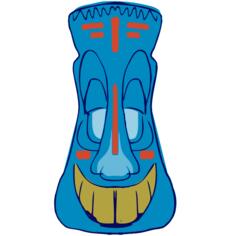 Blue Tiki vector clip art