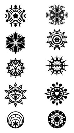 Vector graphics of patterned circles