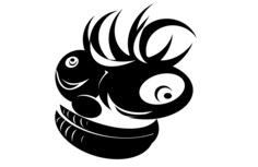 Black monkey head vector graphics