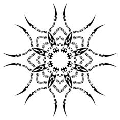 Vector clip art of tribal round design with 8 sides