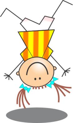Vector image of girl stick figure doing handstand