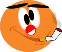 Vector illustration of orange smiley emoticon