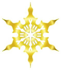 Vector illustration of decorated gold snow flake