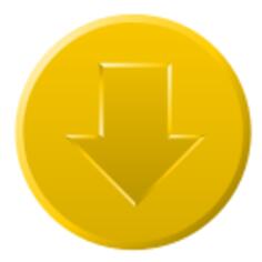 Golden download button vector graphics