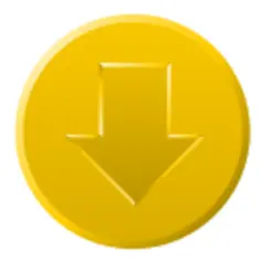 Golden download button vector graphics