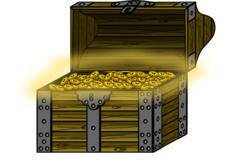 Vector graphics of wooden treasure chest
