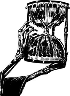 Vector clip art of death and the hour glass
