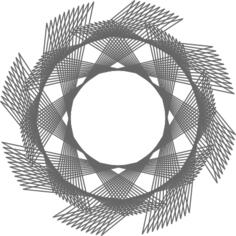 Vector clip art of bent lines in round circle pattern