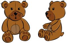 Vector image of stitched teddy bear