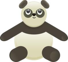 Vector image of toy black and grey panda