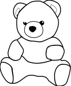 Vector graphics of paintable teddy bear