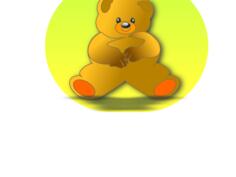 Vector drawing of teddy bear in green circle