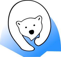 Vector graphics of polar bear sign