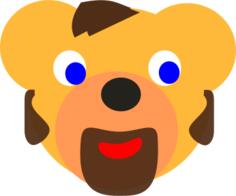 Vector drawing of bear with beard