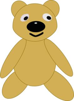 Vector clip art of simple brown teddy bear