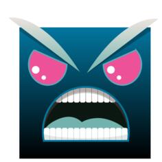 Vector illustration of angry square with face