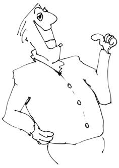 Vector illustration of finger up man