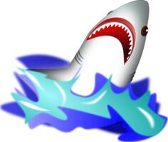 Shark diving out of sea vector drawing