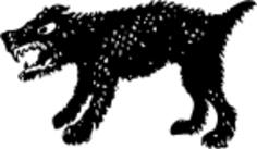 Silhouette vector image of a barking dog