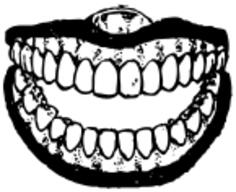 Gritting teeth black and white image