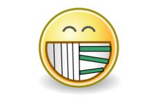 Evil smiley with piano teeth vector drawing